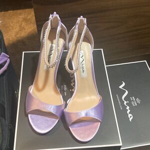 Nina Purple Satin Heels